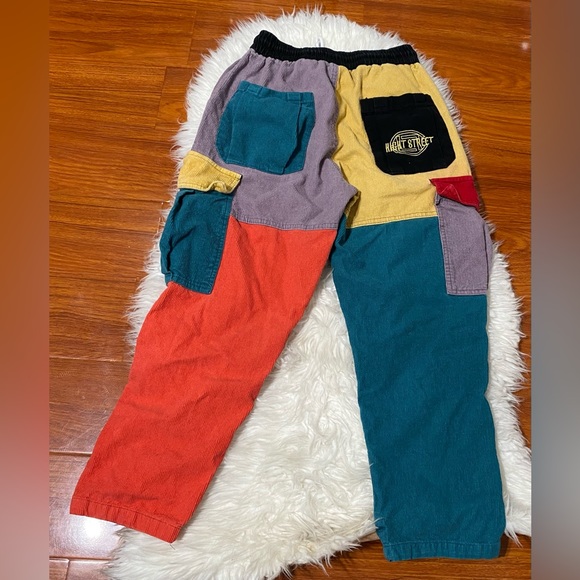 Aelfric Eden Coursemy Patchwork Color Corduroy Sweatpants Medium - Picture 2 of 4